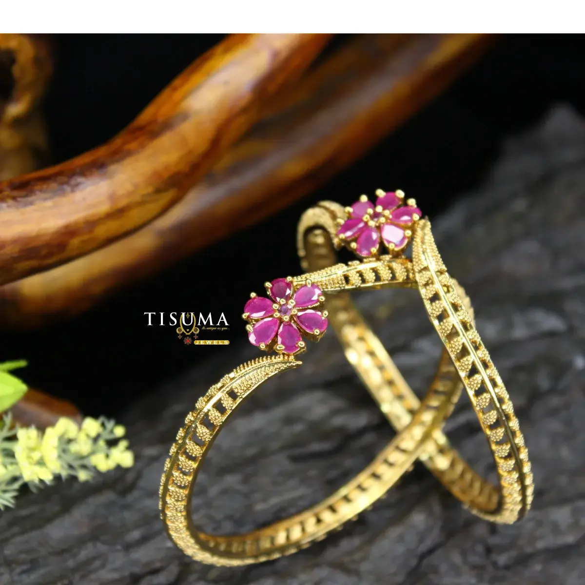 Floral Bypass Bangles